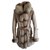 Giorgio & Mario Superb off-white leather and fur puffer jacket Eggshell Fox  ref.167816