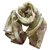 Autre Marque New printed silk chiffon scarf stole Purple Light brown Light green  ref.167841