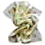 Autre Marque Bufanda, Pañuelo estampado de flores y frutas sobre fondo verde Multicolor Verde claro Seda  ref.167860