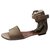 Sandálias Chloé em cores nuas com fecho de cinto ajustável em bom estado Bege Cru Taupe Couro  ref.168608