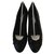 Chanel Zapatillas de ballet Negro Cuero  ref.168646