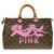 Louis Vuitton Speedy handbag 35 in custom Monogram canvas "Panther III" by PatBo Brown Leather Cloth  ref.168656