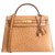 Hermès hermes kelly 32 Gold Ostrich Light brown Exotic leather  ref.168933