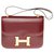 Constance Hermès Hermes Konstanz 23 Burgunder Box Leder, vergoldete Metallverkleidung in sehr gutem Zustand! Bordeaux  ref.169170