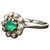 Autre Marque Magnífico anillo de oro blanco engastado con una magnífica esmeralda y 10 diamantes Verde claro  ref.169232
