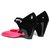 CHANEL SLING SHOES NAGELNEUE Slingback-Schuhe Schwarz Pink Lackleder  ref.169755