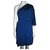 Halston Heritage Cravejado um vestido com ombros Azul Poliéster Elastano  ref.169850