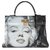 Sac Hermès Kelly 35 retourné en cuir box noir customisé "Marilyn Monroe" # 46 par PatBo  ref.170137