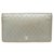 Chanel Chanel Coco Mark Long Wallet Purse Silvery Leather  ref.170144