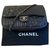 Trendy CC Bolso de solapa de edición limitada 'Stars and Stripes' de Chanel Timeless / Classique Negro Piel de cordero  ref.170152
