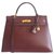 Hermès Hermes Kelly bag 35 Bordeaux Dark red Leather  ref.170175
