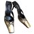 Zapatos dorados con zapatos de cuero negros de Karl Lagerfeld  ref.170256