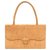 Très beau sac vintage Hermès "Escale" en daim beige et garniture en métal plaqué or  ref.170264
