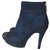 Chanel Ankle Boots Dark blue Suede  ref.170338