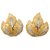 inconnue Boucles d'oreilles feuillages 2 ors et diamants. Or blanc Or jaune  ref.170370