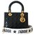 Lady Dior Dior Bolsos de mano Negro Charol  ref.170407