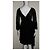 Halston Heritage Schwarzes Kleid aus Rayon mit V-Ausschnitt - Ansicht 2
