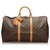Louis Vuitton Brown Monogram Keepall 50 Leather Cloth  ref.170777