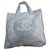 Nova bolsa Chanel Cinza Algodão  ref.170830
