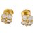 inconnue Yellow gold earrings with white and brown diamonds  ref.170928