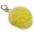 Fendi Yellow Fur Pom-Pom Key Chain  ref.171065