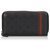 Gucci Black Guccissima Web Leather Long Wallet Red  ref.171103