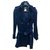 Cambon Chanel Manteaux, Vêtements d'extérieur Soie Velours Bleu  ref.171110