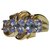 Autre Marque Ring 5 gold tanzanites Blue Light blue Yellow gold  ref.171174