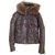 Ventcouvert Lamb leather puffer jacket ,,entourage fur hood Taupe  ref.171237
