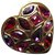 Yves Saint Laurent Broche de corazón dorado, piedras rosadas. Metal  ref.171804