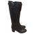 Chanel boots Cuir Noir  ref.172077