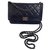 Wallet On Chain Chanel Cuir Bleu Marine  ref.172105