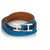 Hermès Hermes Blue Behapi forrado pulseira de turismo Marrom Azul Castanho claro Couro  ref.172350