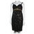 Marchesa Silk chiffon dress with metal embellishments Black Golden  ref.172432