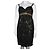 Marchesa Vestido chiffon de seda com enfeites de metal Preto Dourado