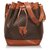 Céline Celine Brown Macadam Drawstring Bucket Bag Leather Plastic  ref.172523
