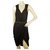 Pinko Black Fully Beaded Sleeveless Draped Tulip Mini Dress sz 44 Polyamide  ref.172636