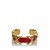 Hermès Pulsera Hermes de cuero rojo con logo Roja Dorado Metal  ref.172879