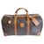 Céline Travel bag Dark brown Leather Cloth  ref.173253