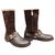 Céline p Stiefel 38 1/2 Dunkelbraun Leder  ref.173495