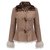 Gucci shearling jacket with mink collar Beige Suede  ref.173639