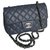 Timeless Chanel Mini bolso rectangular clásico con solapa y caja Azul Gris Cuero  ref.173789