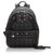 MCM Black Studded Visetos Leather Backpack  ref.173855