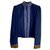 Louis Féraud Magnifique veste bleu avec bande satin Louis Feraud Laine Bleu Marine  ref.174239