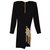 Balmain luxo vestido bordado preto curto Viscose  ref.174301