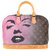 Louis Vuitton Alma Monogram bag customized "Marilyn for Ever" the artist by PatBo! Brown Cloth  ref.174388