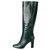 Aquazzura BRERA Green Embosed Boots Cuir Vert  ref.174681