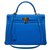 Birkin Hermès Kelly 35 Azul Couro  ref.174723