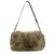 Christian Dior Malice Brown Rabbit Fur & Black Wool Fabric Shoulder Bag Flap Bag Leather  ref.174757