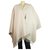 Laurèl Laurel wool and cashmere blend cream shawl open front asymmetric cut fringes  ref.174900